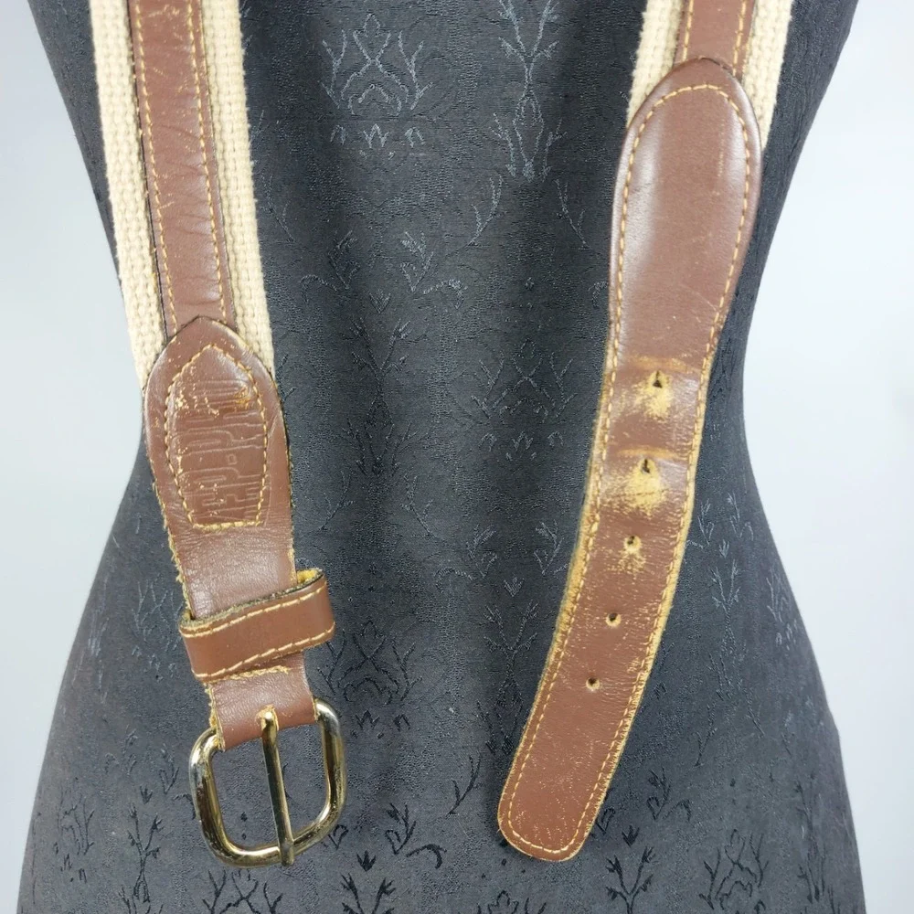 Zep-Pro Leather Belt Bronze Fish Medallion Buff Web Men 44 *READ